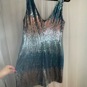 Sequin V-Neck Dress